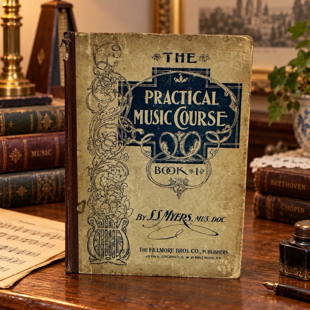 1901 Practical Music Course Book I S.S. Myers Antique School Songbook Fillmore